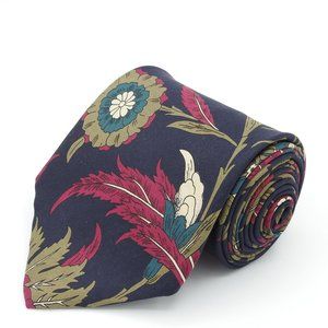 417 Van Heusen Black and Red Flower Print Neck Tie